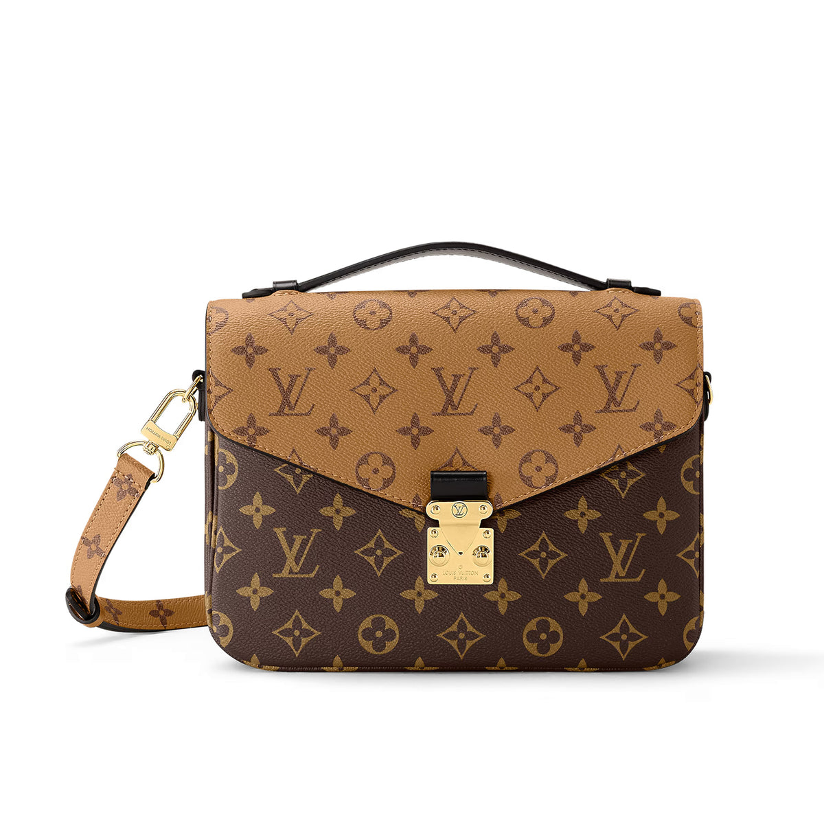Louis Vuitton Pochette M¨¦tis Women's Brown Letter Printed Coated Canvas Patchwork Cowhide Underarm Bag Shoulder Crossbody Bags #72976