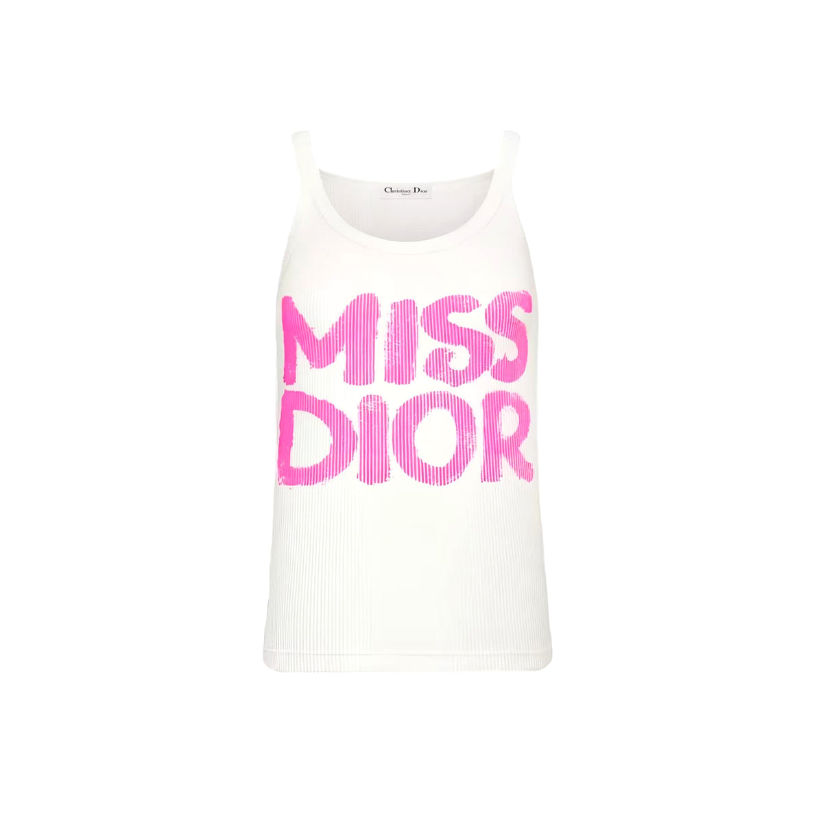 Dior Women's Summer Fashion Casual Crew Neck Pullover Sleeveless Tank Top with Hand-Painted Print and Letter Embellishments Vest #78786