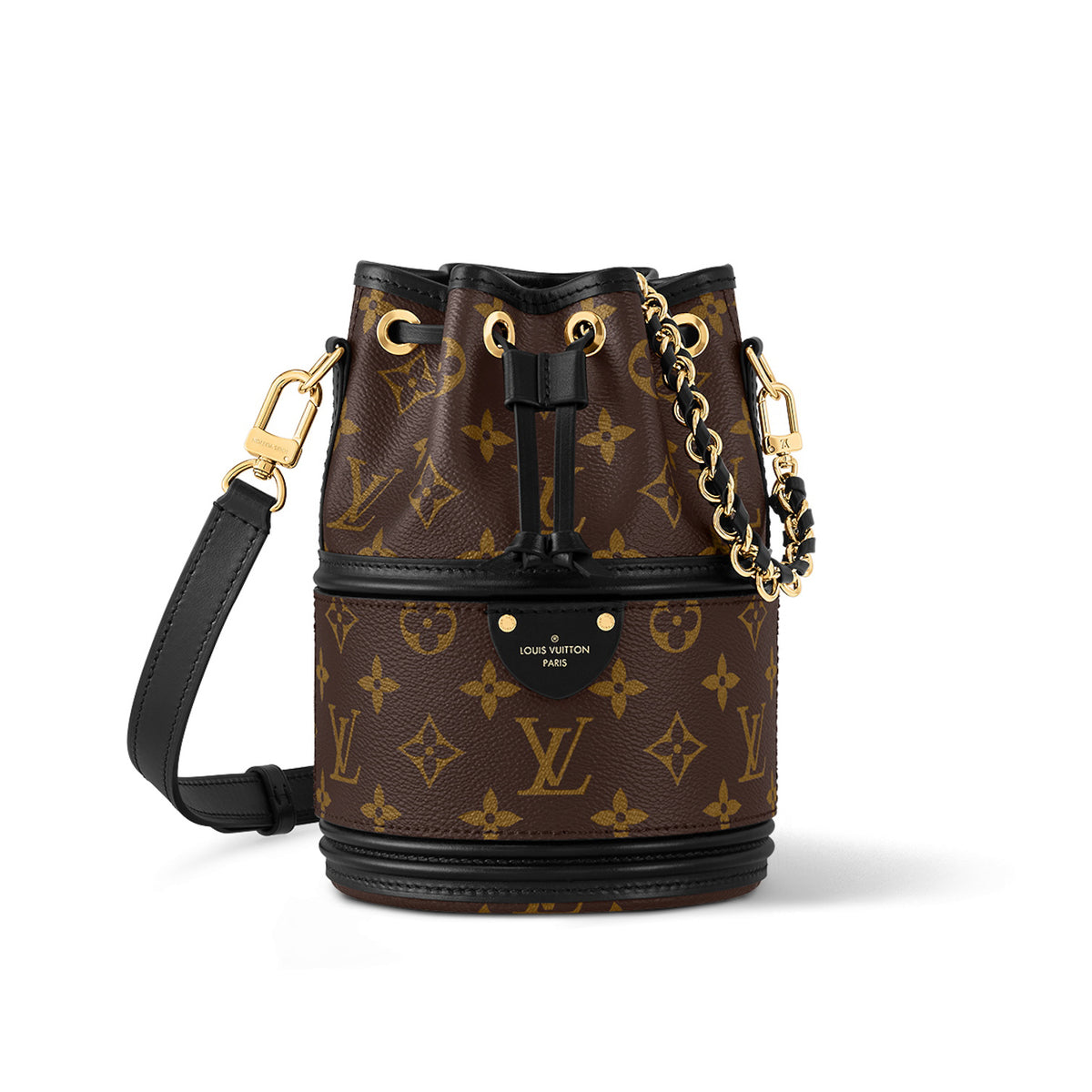 Louis Vuitton Cano¨¦ Women's Alphabet Printing Drawstring Closure Brown Black Canvas Spell Cowhide Bucket Bag Shoulder Crossbody Bags #99267