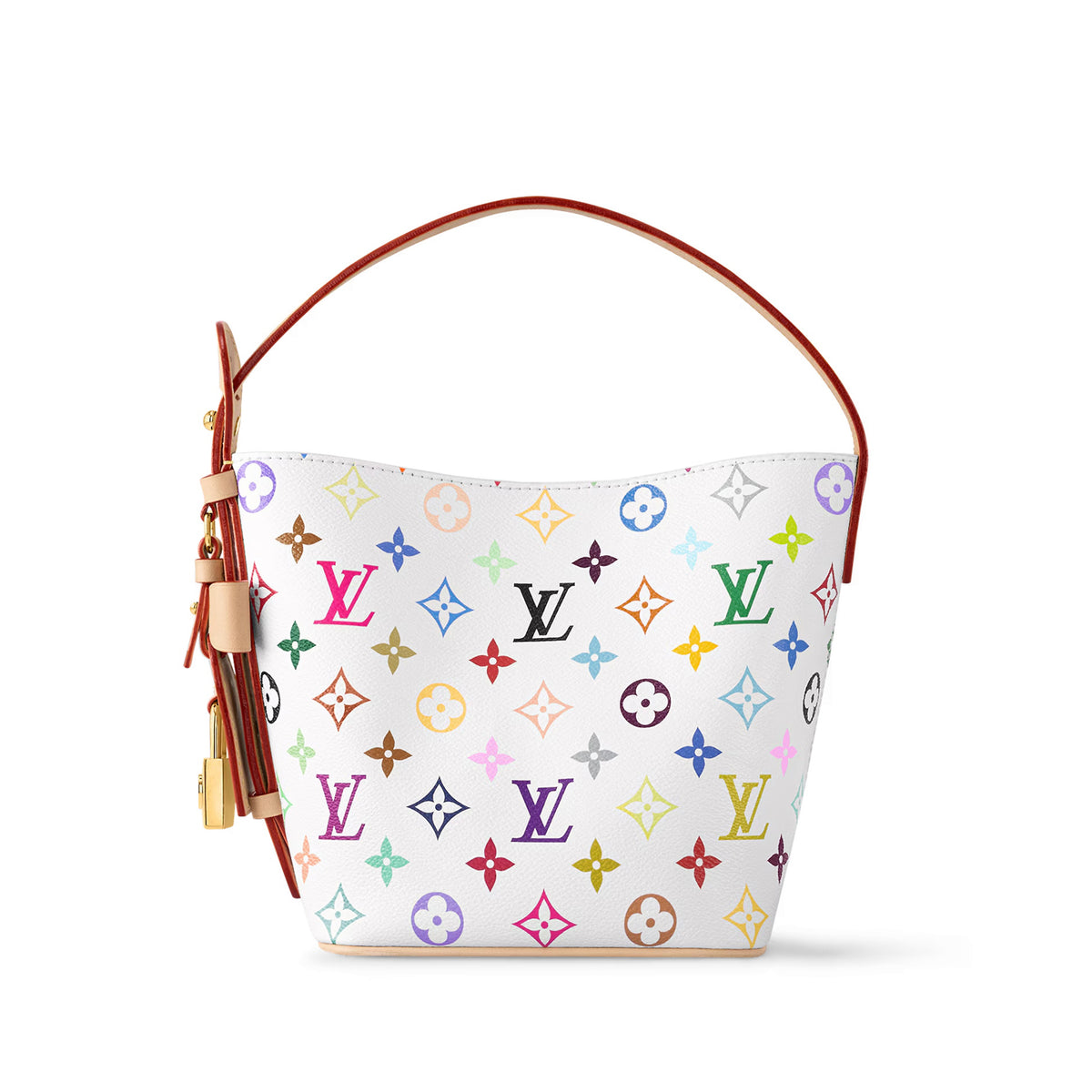 Louis Vuitton LV x TM ALL IN BB Women's Colorful Logo Printed Coated Canvas Leather Trimmed Tote Shoulder Bag Bags #74991