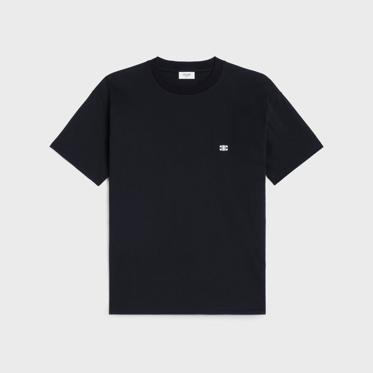 Celine Triomphe Cotton Plain Knit Loose T-Shirt C Spring And Summer Men And Women Fashion Round Neck Short Sleeve Logo Embroidery T-Shirt #81149