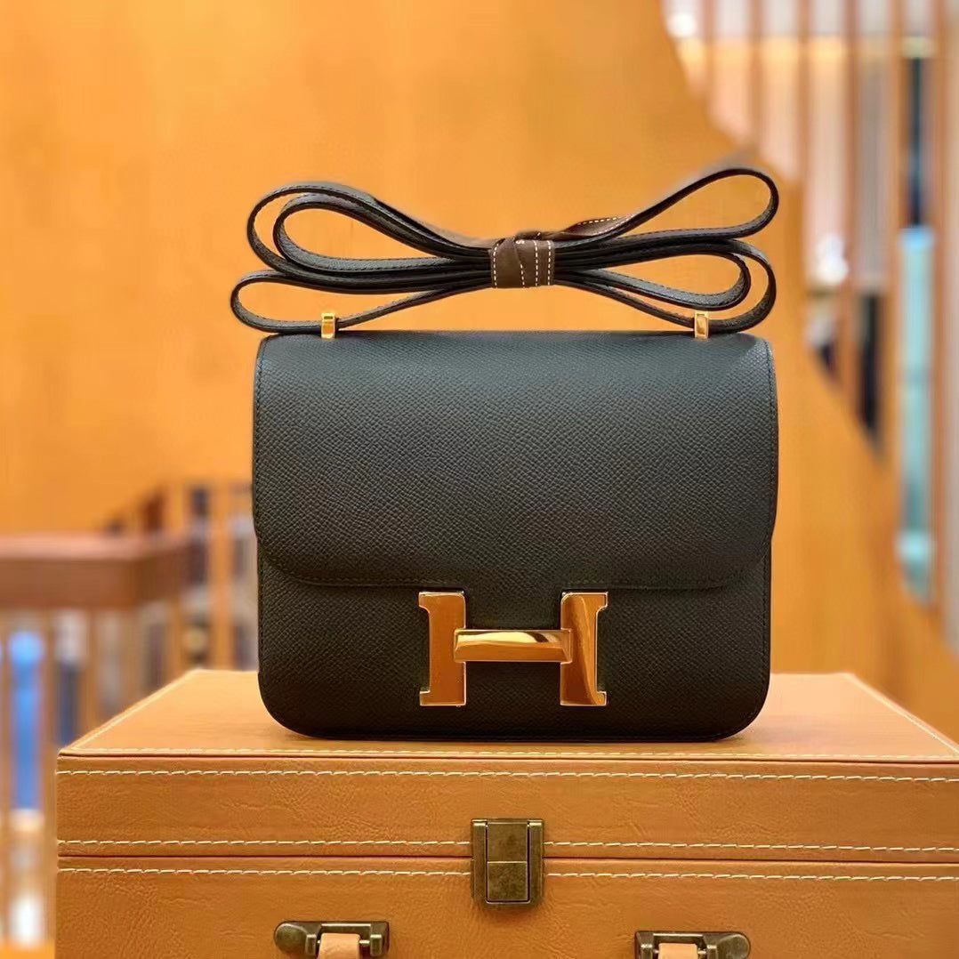 Hermes Gold Buckle Tote Leather Bag Shoulder Bag #54341