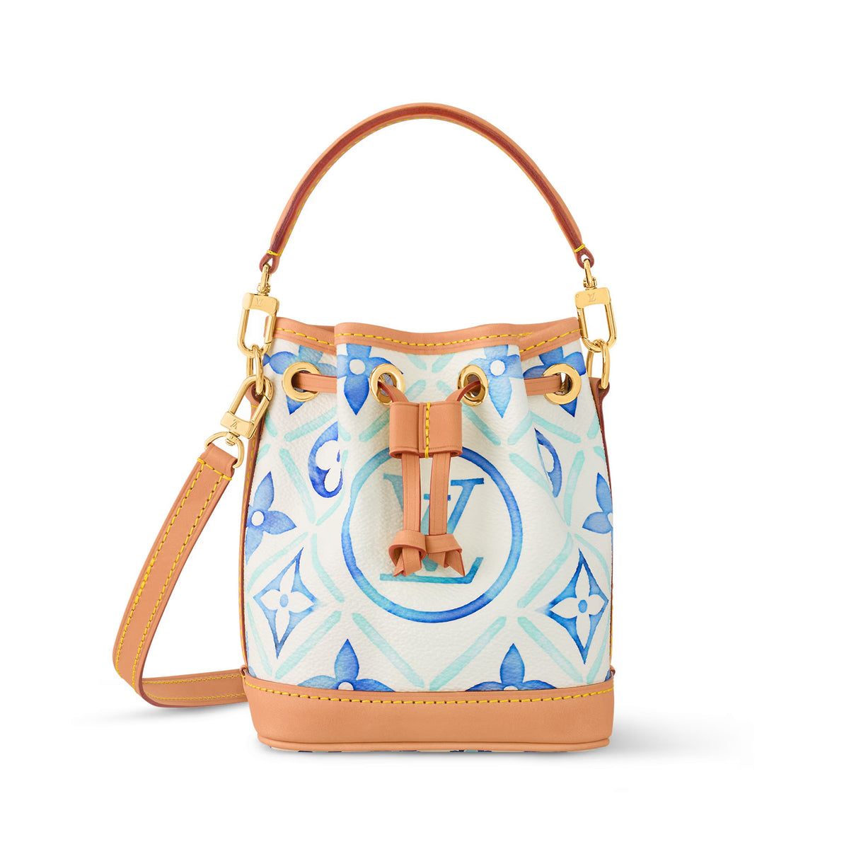 Louis Vuitton NANO NO¨¦ Women's Multicolor Logo Pattern Printed Drawstring Closure Canvas Quilted Cowhide Shoulder Crossbody Handbag Bag Bags #72742