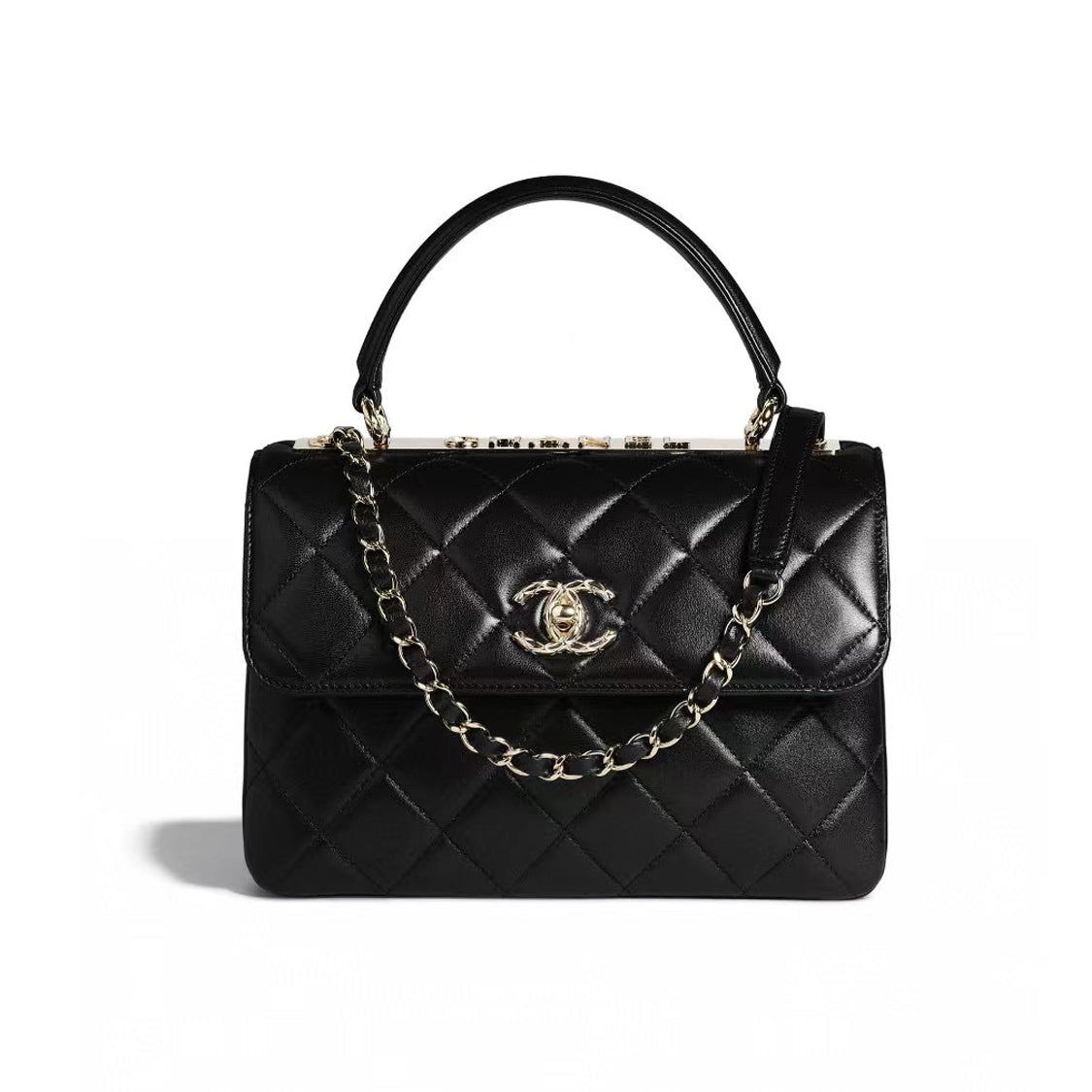 Chanel  Black Leather Chain Carrying Shoulder Bag Bags #56616
