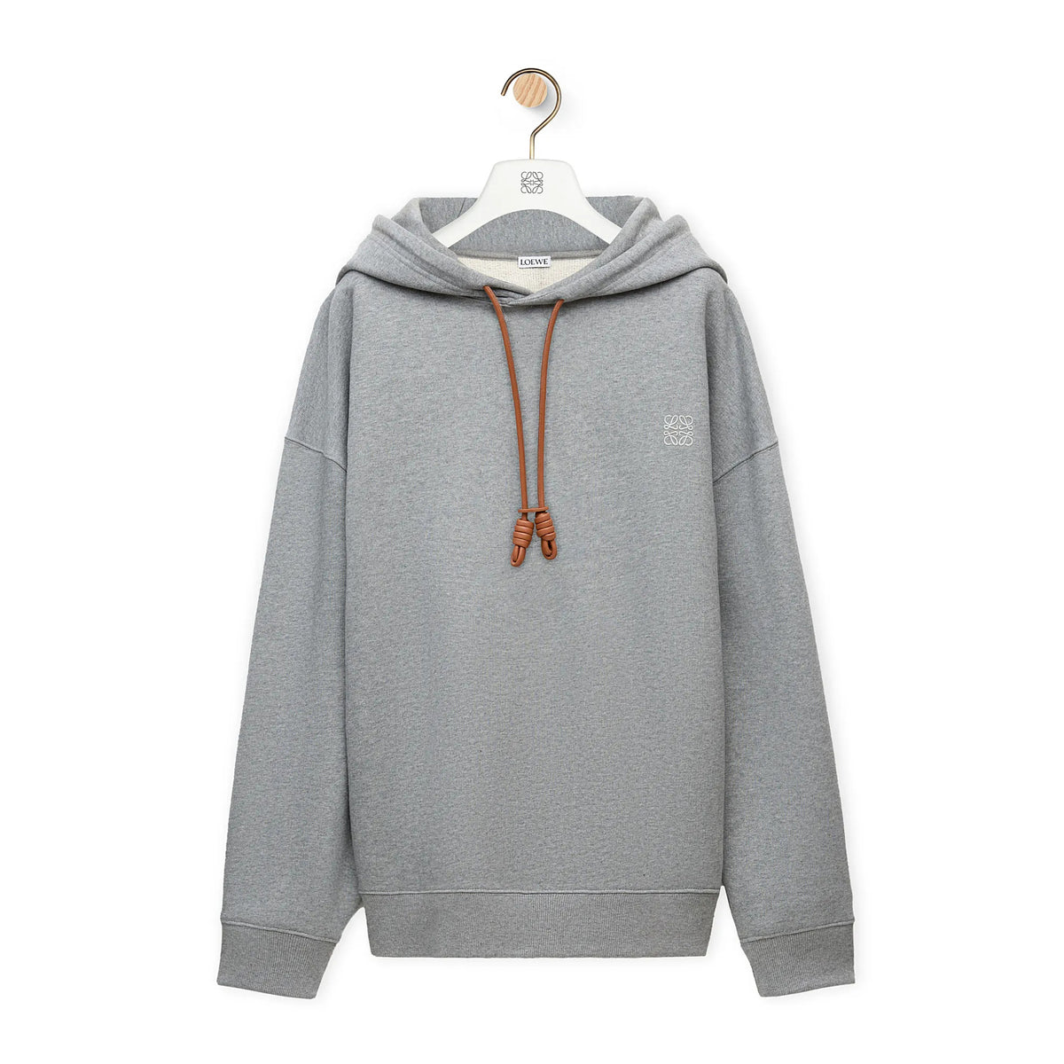 Loewe Men's Logo Embroidery Spring And Autumn Cotton Loose Solid Color Long Sleeve Pullover Hooded Drawstring Sweatshirt #75195