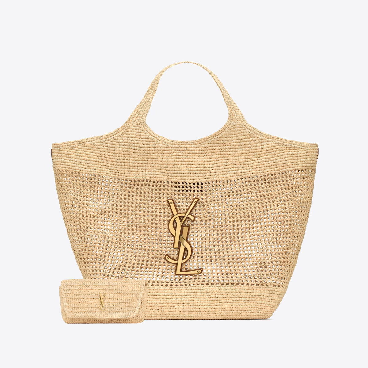 SAINT LAURENT Women's Cowhide Hand Embroidered Monogrammed Label Woven Large Handbag Bag Bags #99114