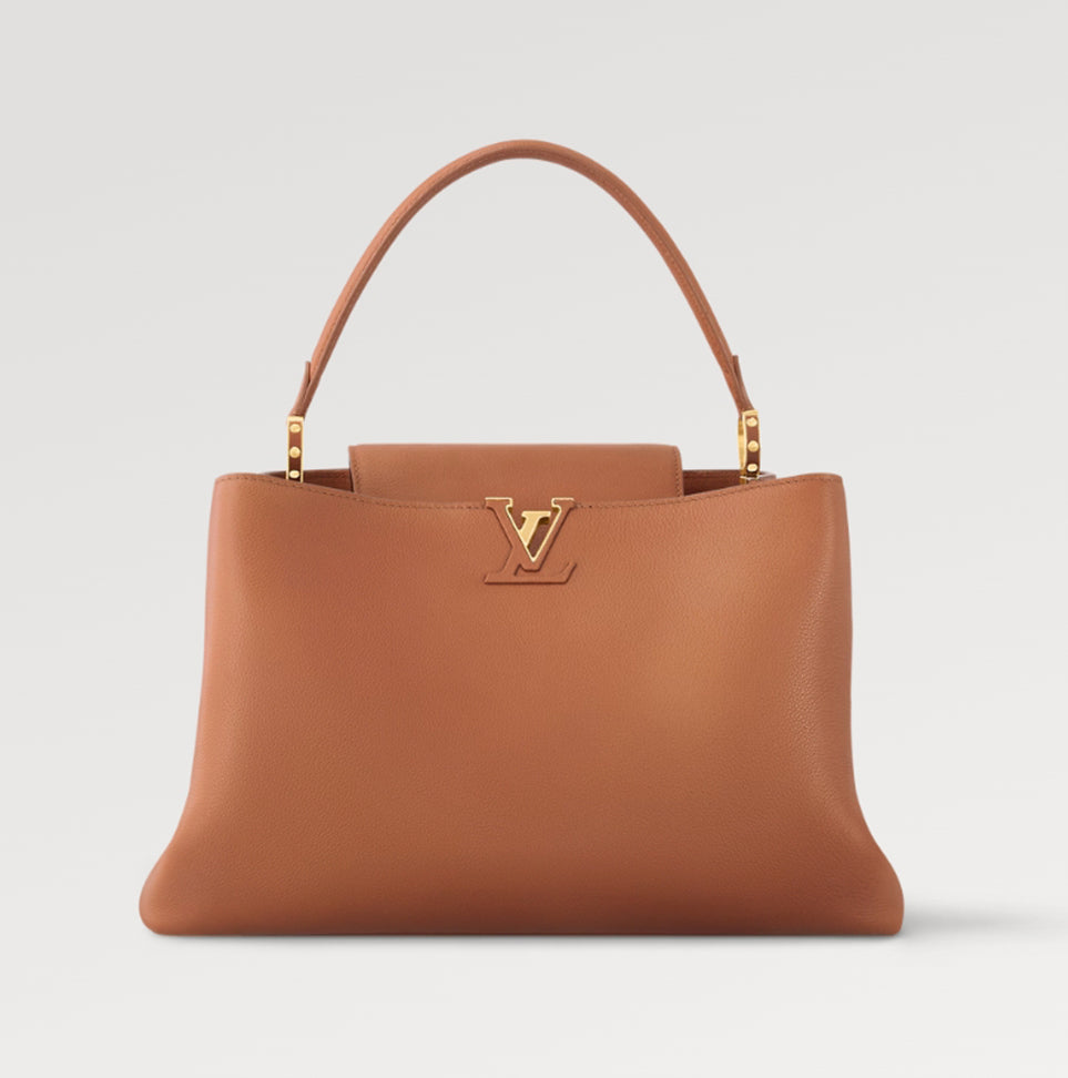 Louis Vuitton Women's CAPUCINES SOUPLE Large Handbag Casual Solid Color Leather Shoulder Crossbody Bag #72185