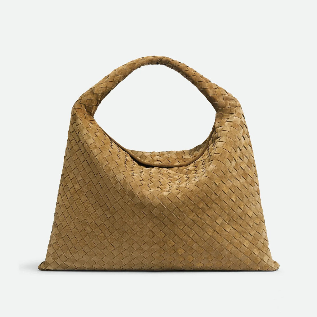 Bottega Veneta Women's Solid Color Suede Trimmed Intrecciato Flap Closure Tote Shoulder Bag Bags #98536