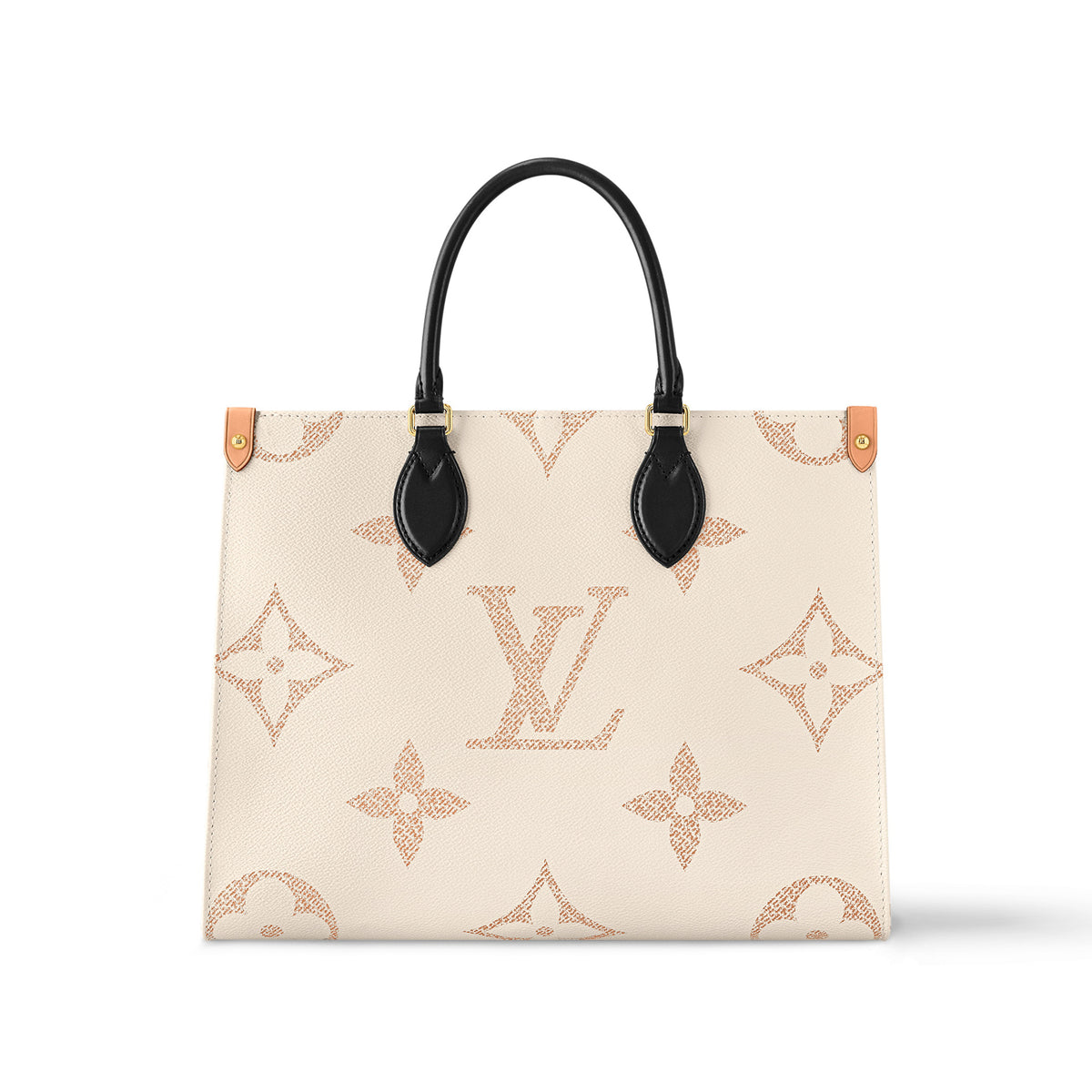 OnTheGo Louis Vuitton Women's Beige Monogram Embossed Cowhide Leather Tote Shopping Bag #99753
