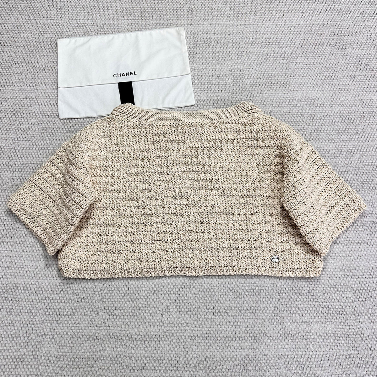 Chanel Women's Spring And Autumn One Shoulder Knit Pullover Sweater Cotton Solid Color Casual Belted Shorts Ngvp #1517