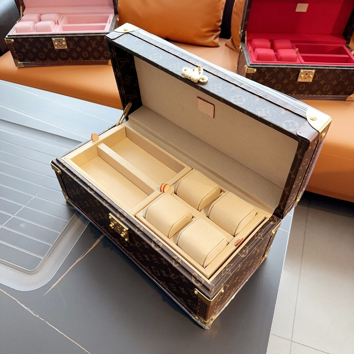 Louis Vuitton Men's And Coffret Accessoires Women's Brown Multifunctional Storage Box Hard Case Bag #97893
