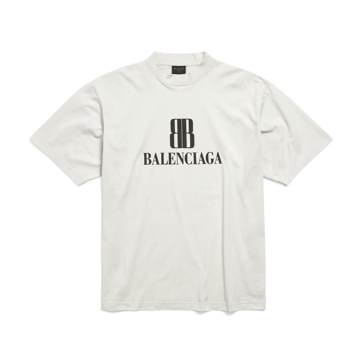 Balenciaga Men's Summer Solid Color Letter Print Round Neck Cotton Short Sleeve T-Shirt #77751