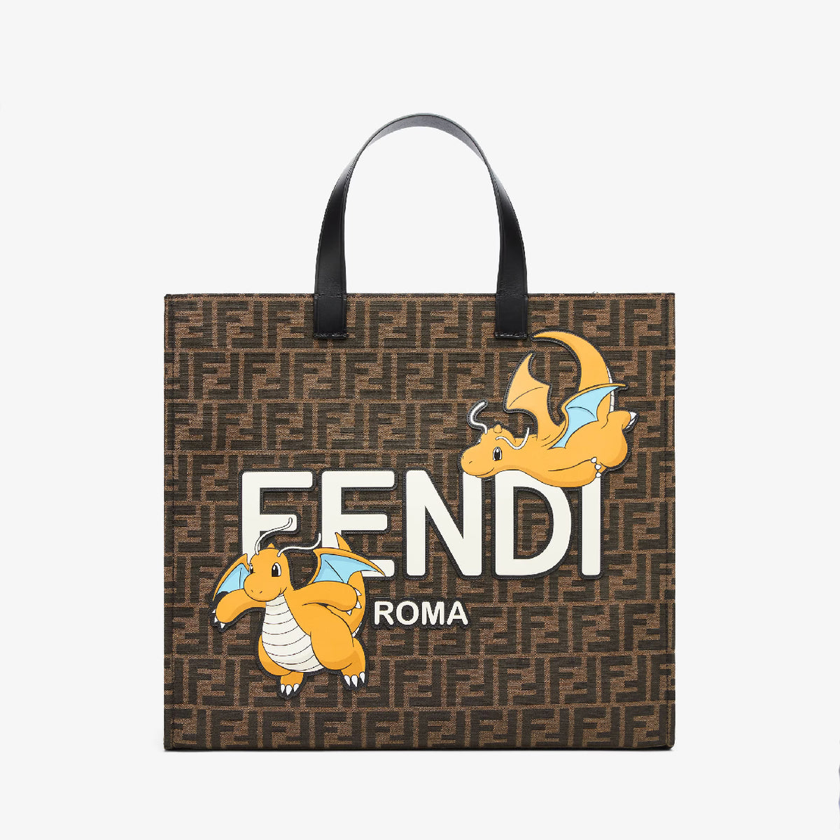 Fendi Women's Spring And Summer Dragon Year Tote Bag Old Flower Logo Handbag Vintage Fashion #98233