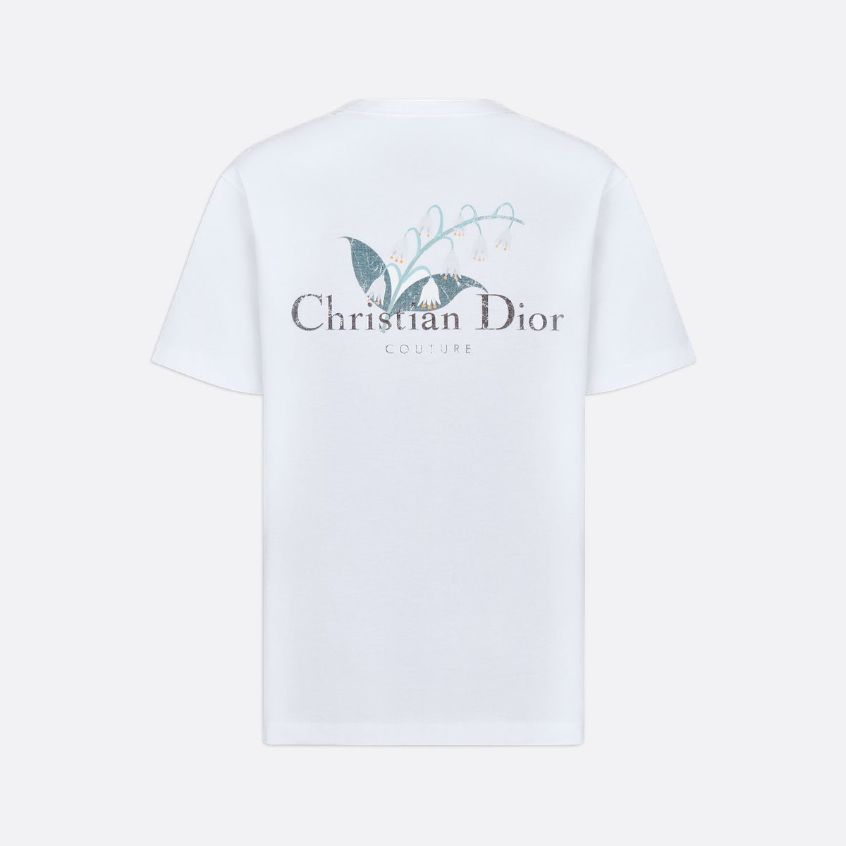 Dior Men's Summer Solid Color Floral Pattern Letter Print Round Neck Cotton Short Sleeve T-Shirt #76737