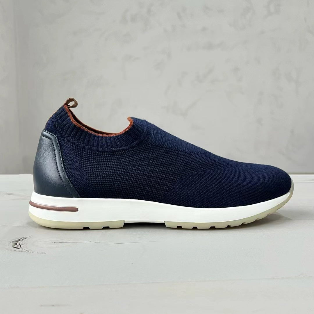 Loro Piana Men's Solid Color Round Toe Comfort Low Top Knit Life Casual Shoes #74939