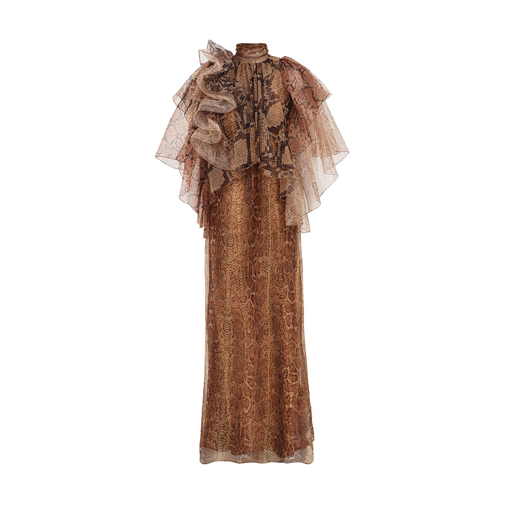 Zimmermann Women's Memento Billow Dress Spliced Snake #333479