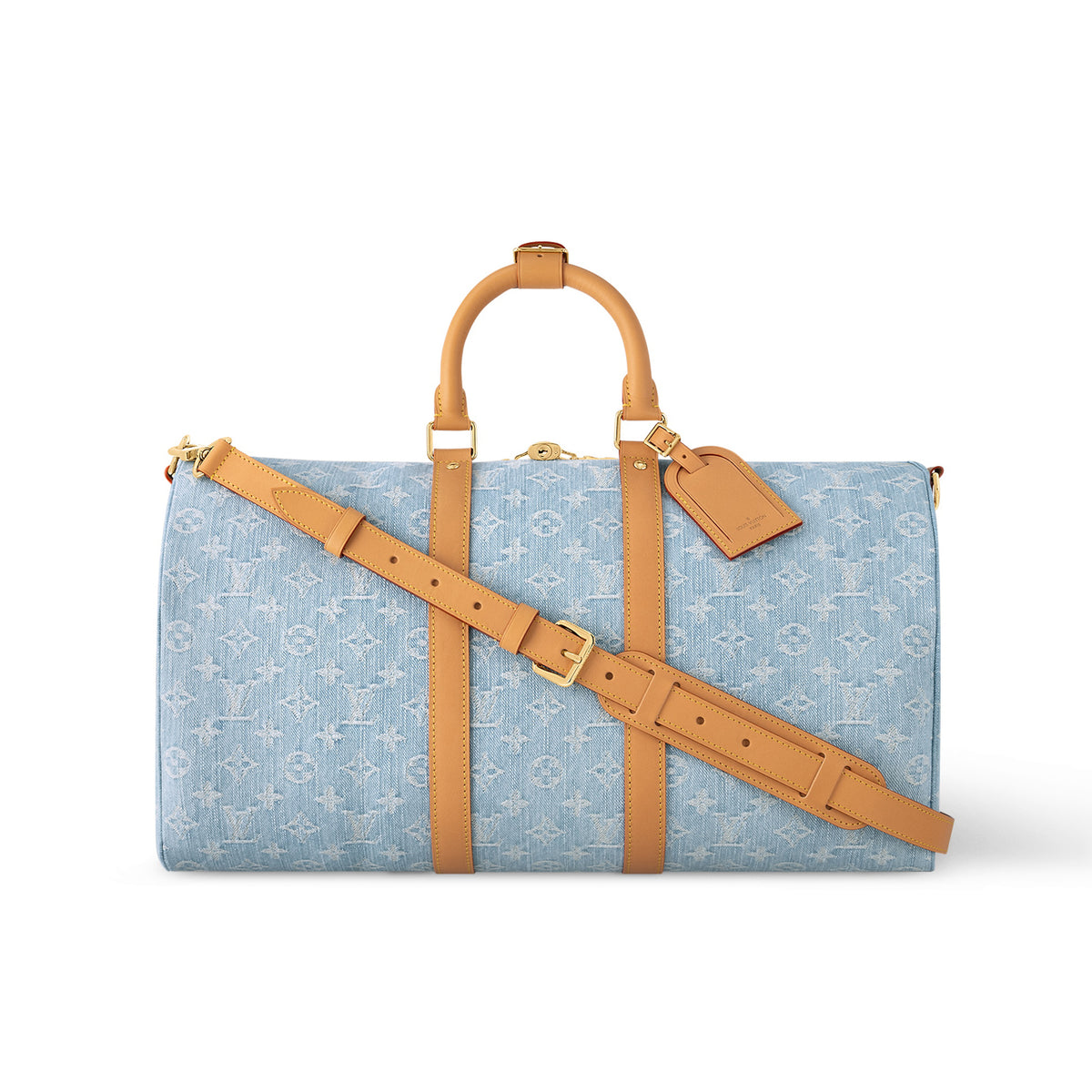 Louis Vuitton Keepall Bandouli¨¨re 45 Women's Blue Detachable Adjustable Shoulder Strap Zipper Closure Canvas with Leather Shoulder Slanting Tote Travel Bag Bags #72164