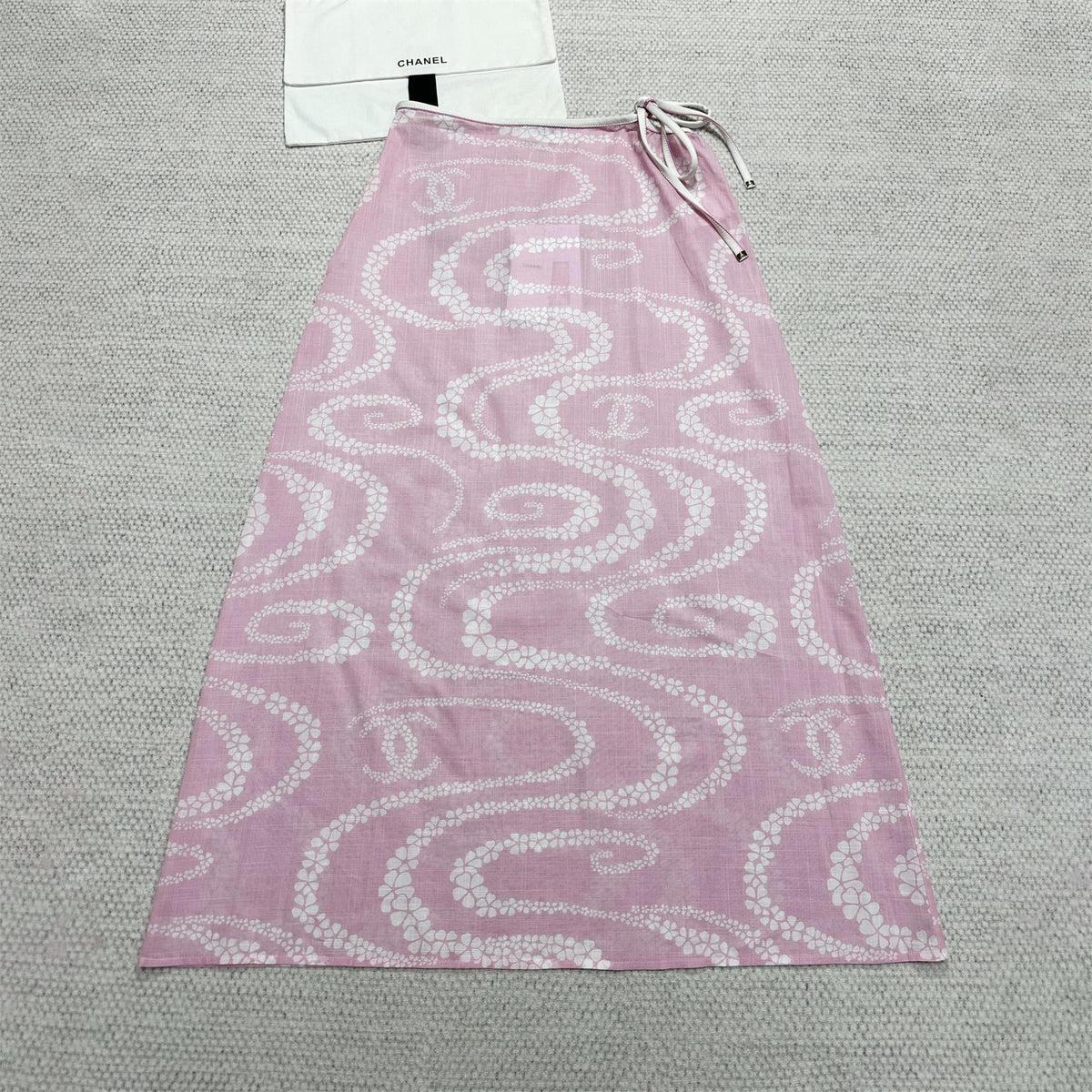 Chanel Women's Summer Solid Color Pattern Printed Cotton Battle Casual Long Skirt #77584