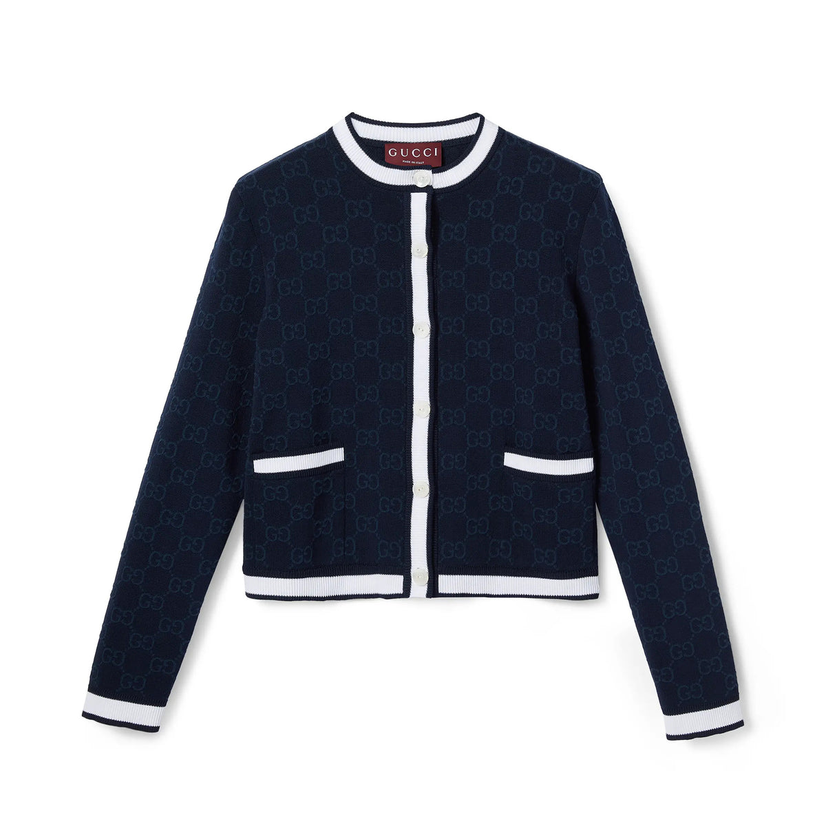 Gucci Women's Spring And Fall V-neck Single Breasted Drop Shoulder Long Sleeved Knit Cardigan Jacket #77765