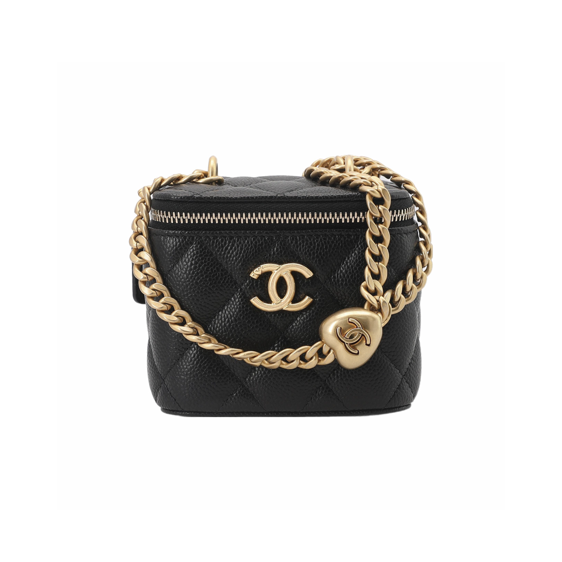 Chanel  Leather Textured Small Square Chain Bag #58112