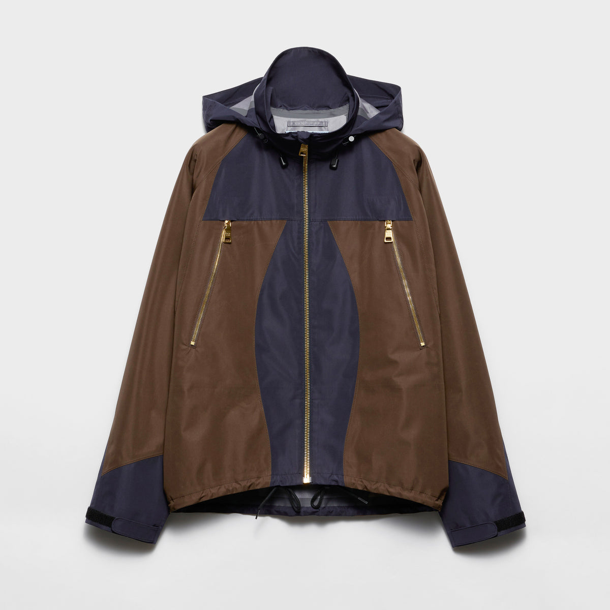 Prada Men's And Women's Spring/Fall Fashion Casual Hooded Zipper Color Block Nylon Hooded Jacket #79183