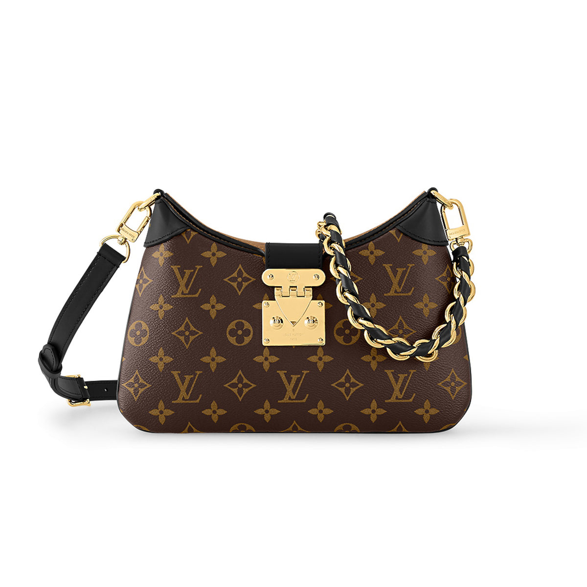 Louis Vuitton Women's Detachable Adjustable Shoulder Strap Old Flower Full Print Coating Canvas Splicing Cowhide Chain Shoulder Handbag Bag Bags #98373