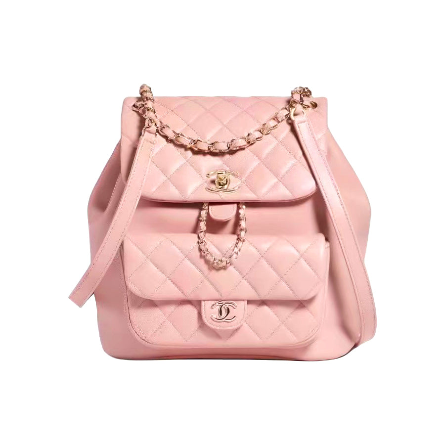 Chanel Women's Pink Gold Buckle Chain Shiny Calfskin Shoulder Bag Bags #98599