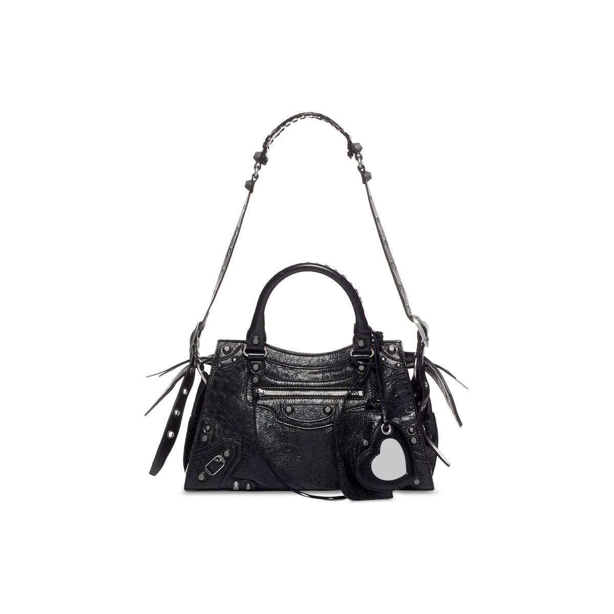 Balenciaga Men's And Women's Fashion Trend Black Metal Accessories Handbag Diagonal Hanging Bag Ngvp #7924