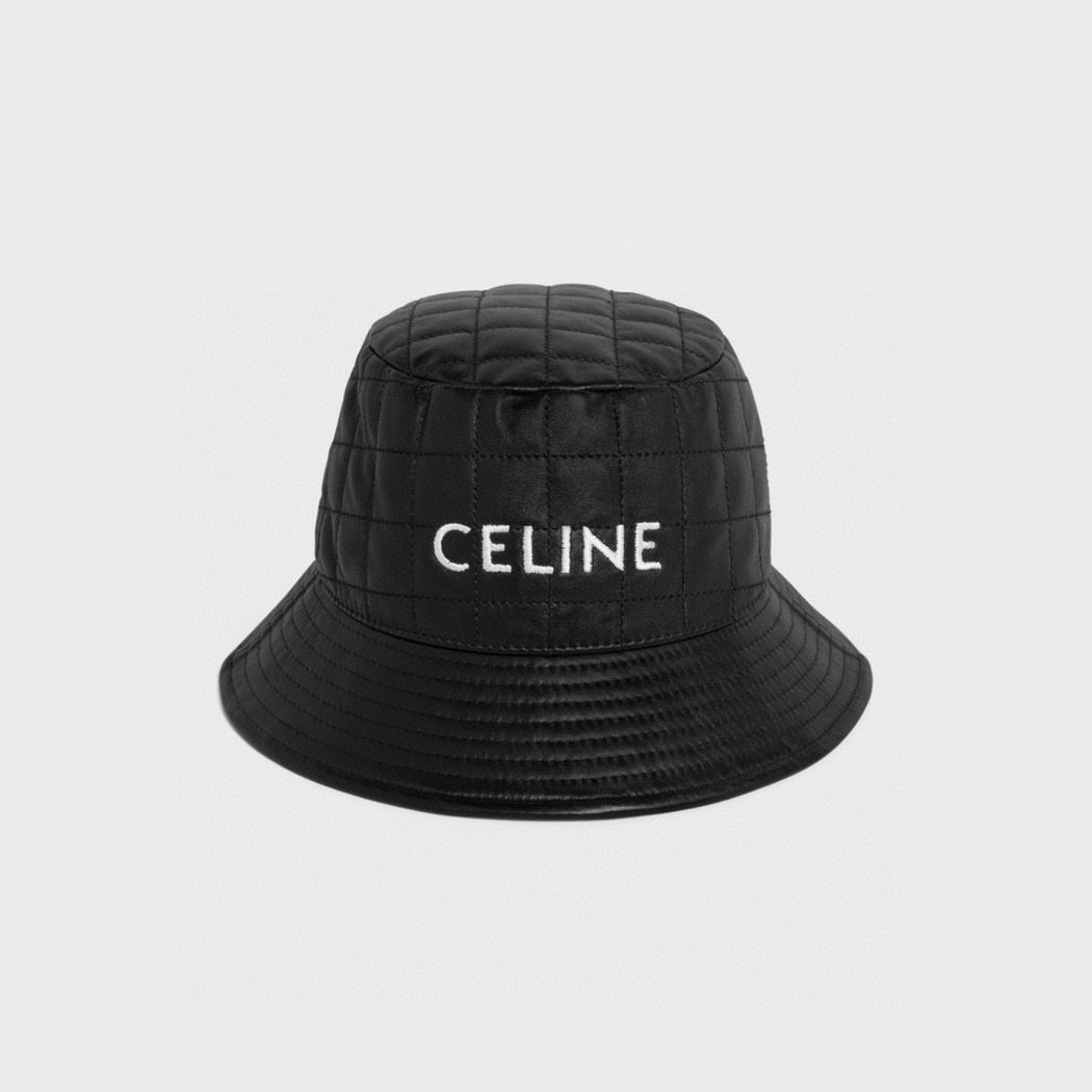 Celine Women's Leather Plaid Fisherman's Hat #96735