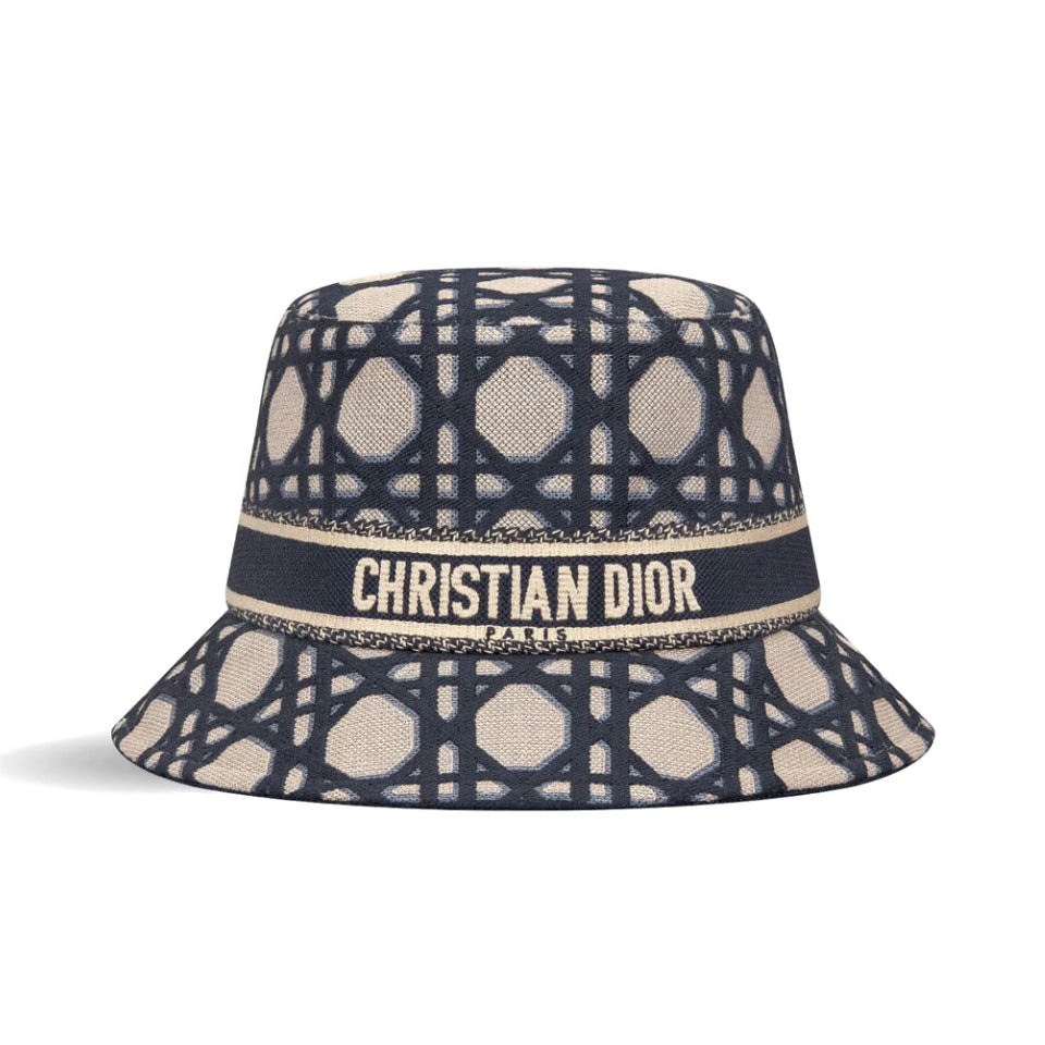Dior Women's Embroidered Monogrammed Logo Cotton Fisherman's Cap Hat #72152