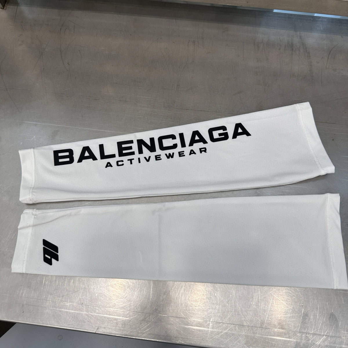 Balenciaga Men's Monogram Printed Ice Sleeve in Highly Stretchable Sun Protection Fabric Cuffs #76622