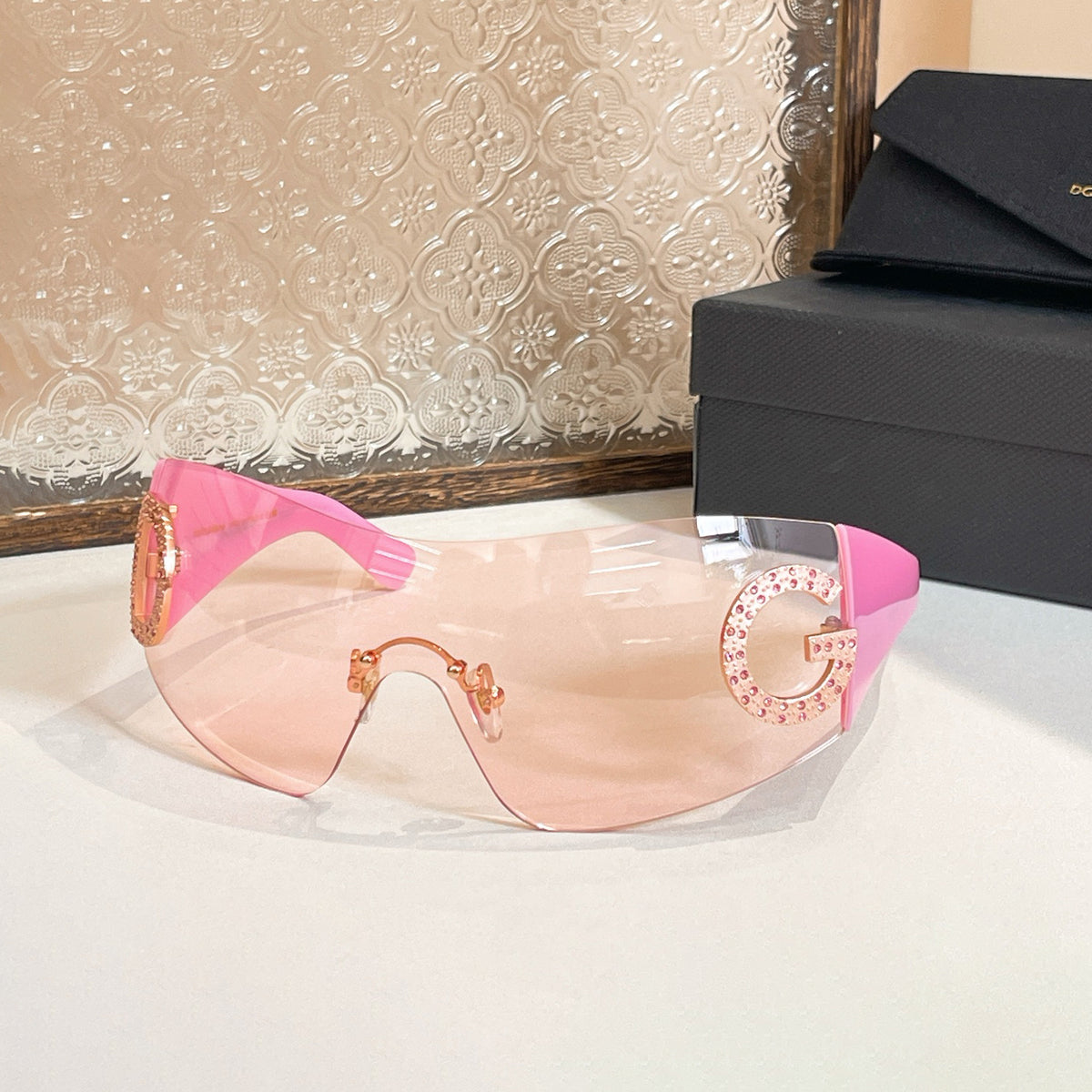 Dolce&Gabbana Men's Women's Re-Edition Sunglasses Fashion Solid Color Logo Shield Eyewear Accessories Ngvp #1235