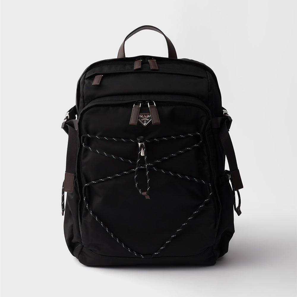 PRADA Black Prada Speedrock Re-nylon And Leather Backpack #389807