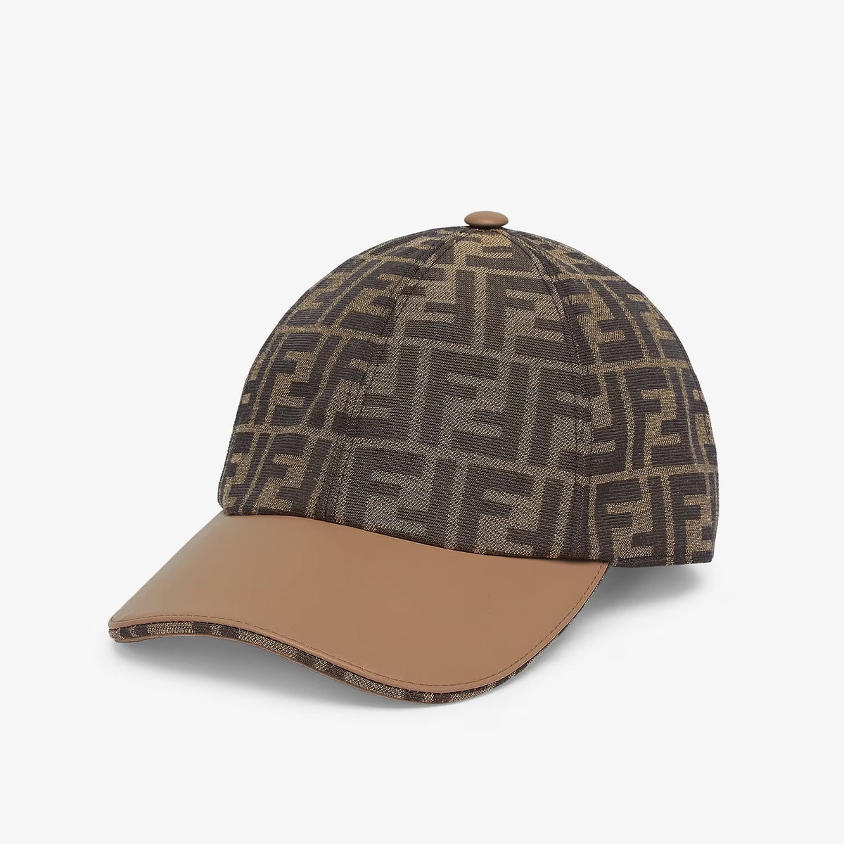 Fendi Women's Brown FF Jacquard Fabric Baseball Cap Hat #99553