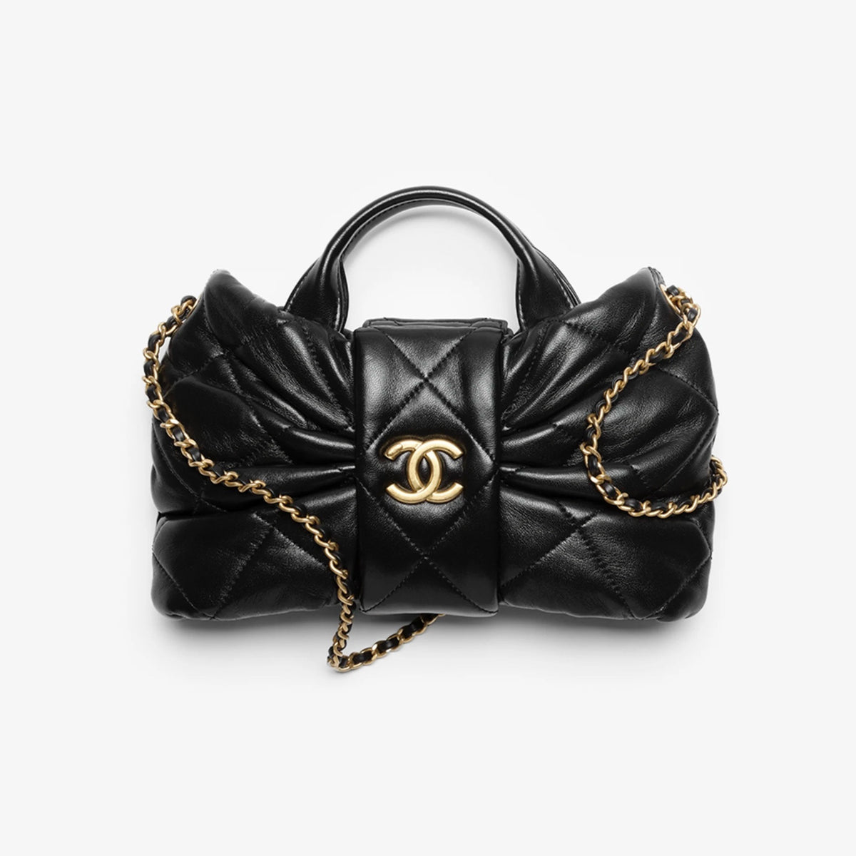 CHANEL Lambskin Gold Gold Bow Bag #386032