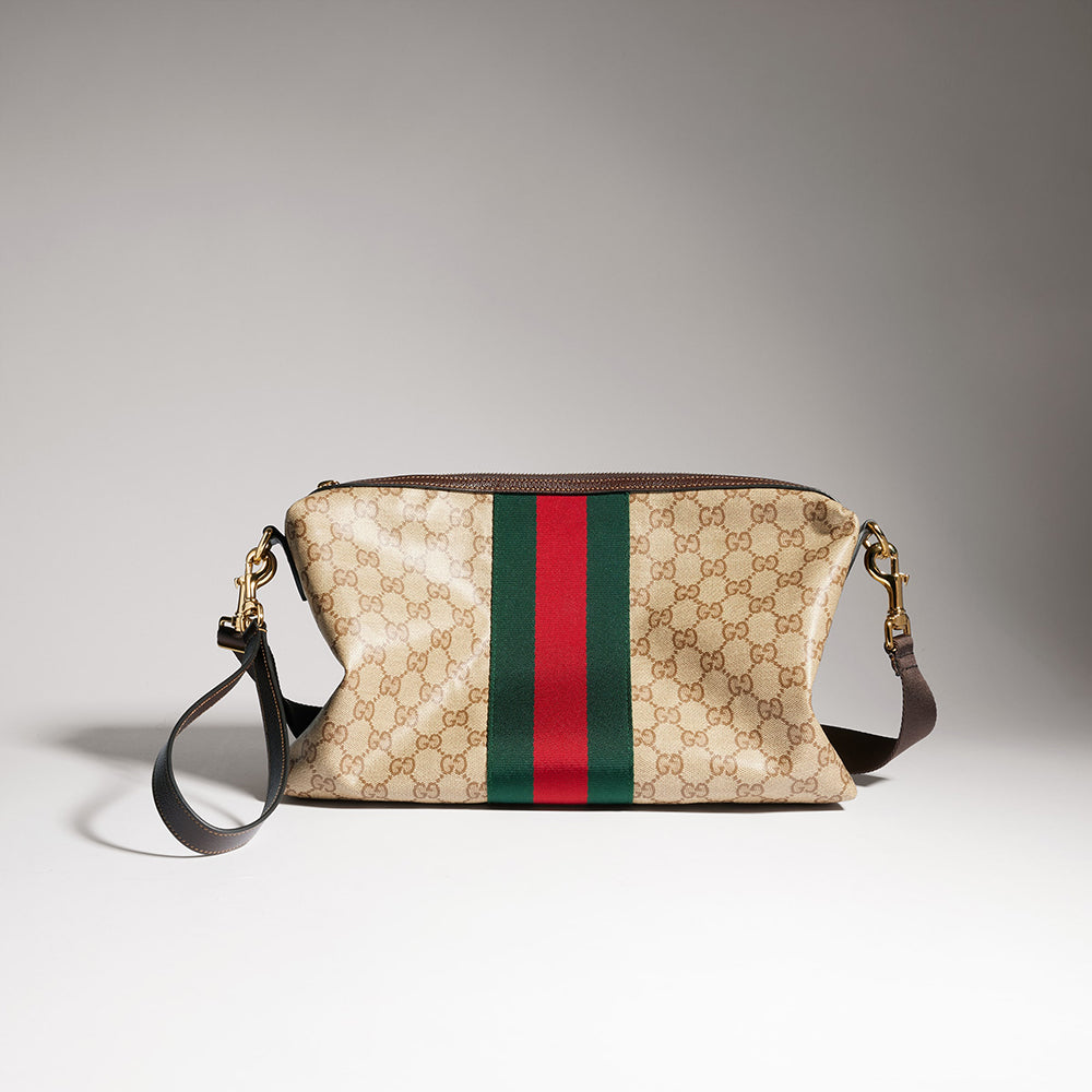 GUCCI Gucci Essence Classic Medium Crossbody Bag Gg Canvas #385178