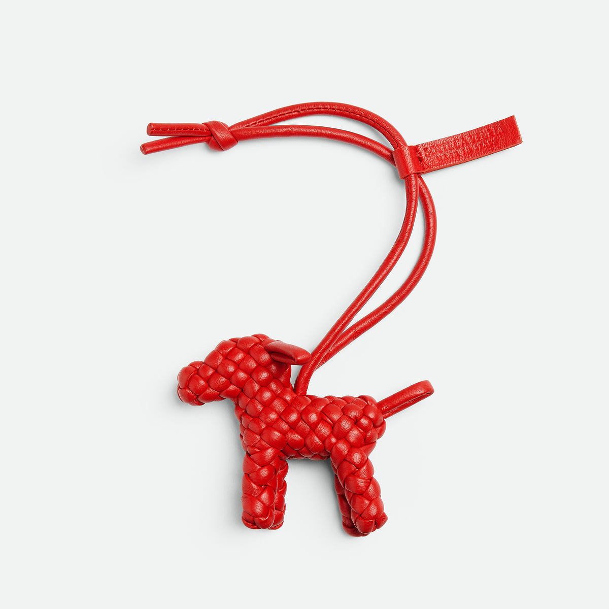 Bottega Veneta Solid Color Leather Woven Puppy Keychain Pendant #76483