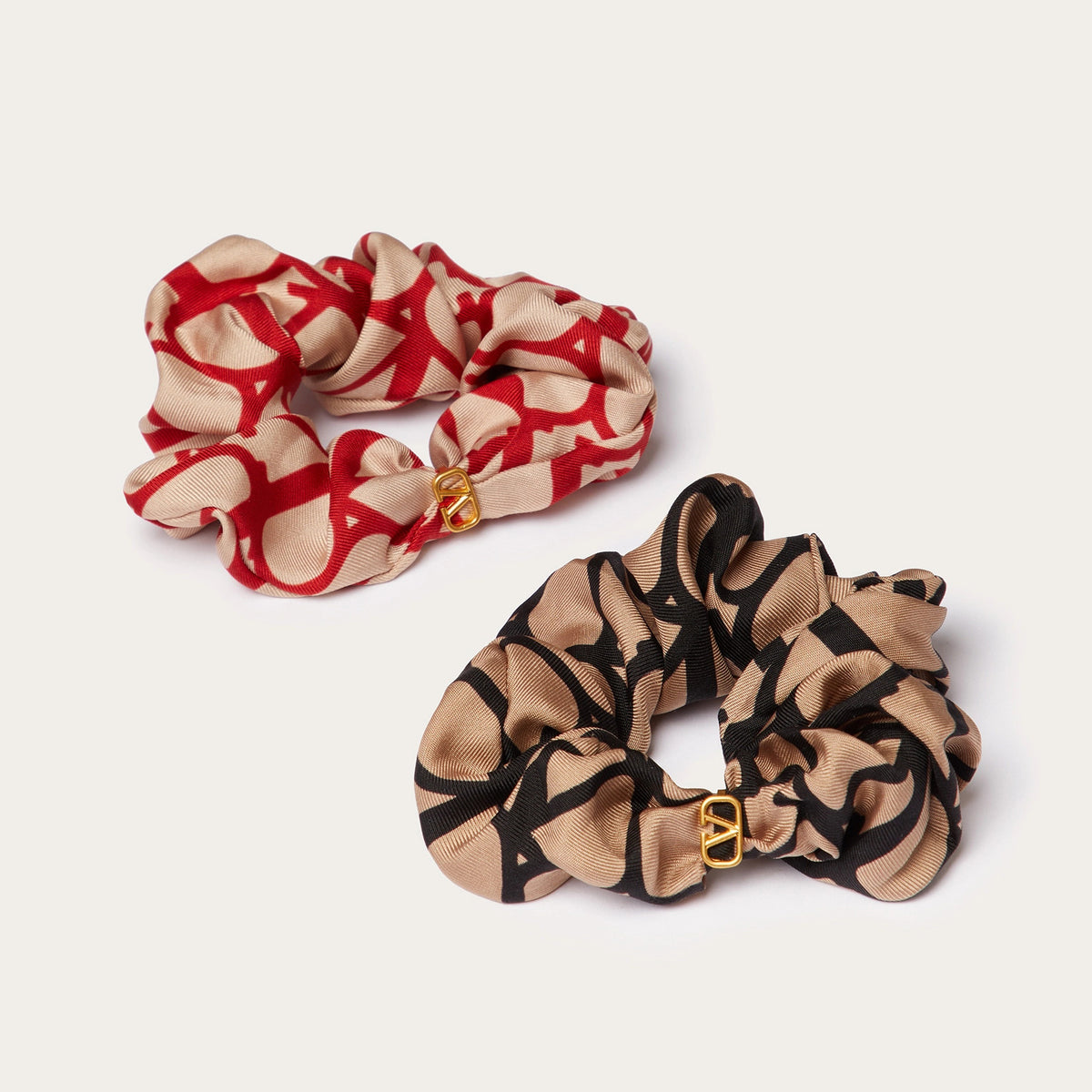Valentino Women's Solid Color V-Shaped Printed Hairband Set of 2 Hair Accessories #77423