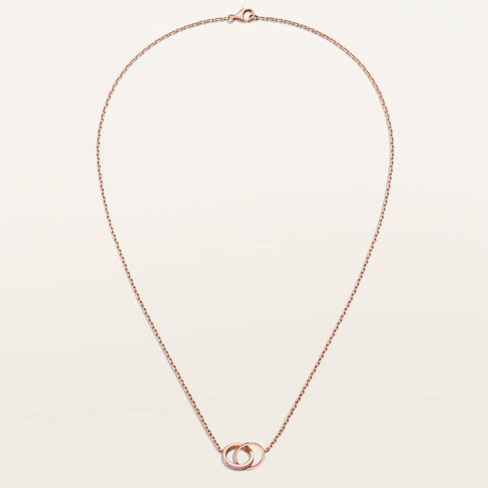 Cartier Love Pendant Necklace Half-paved Pink Sapphire 18k Rose Gold Rose Gold Pink Sapphire #393459