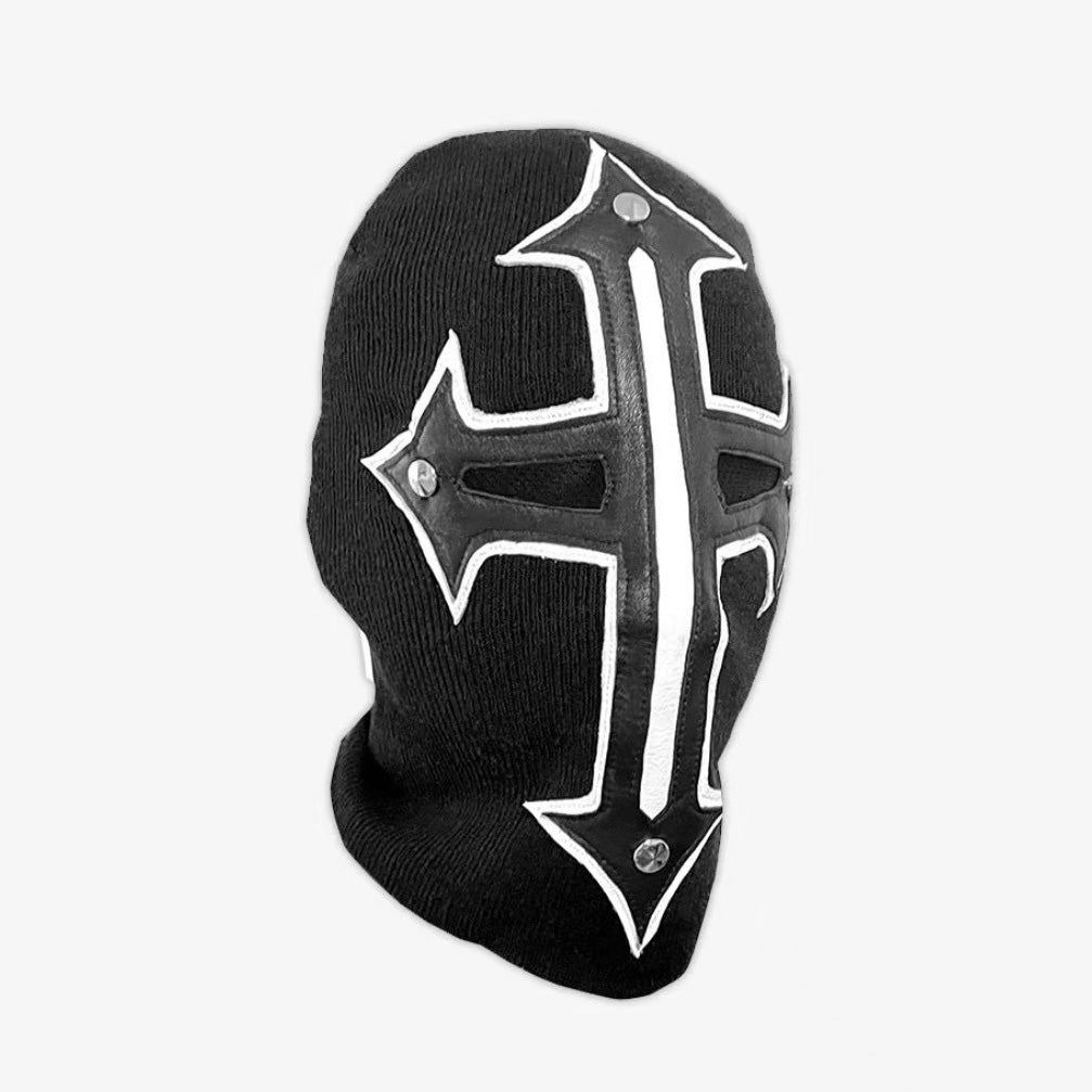 Men's Women's Opium Retro High Street Trend Cross Patchwork Leather Silver Buckle Styling Mask Headgear Cold Hat Ngvp #1915