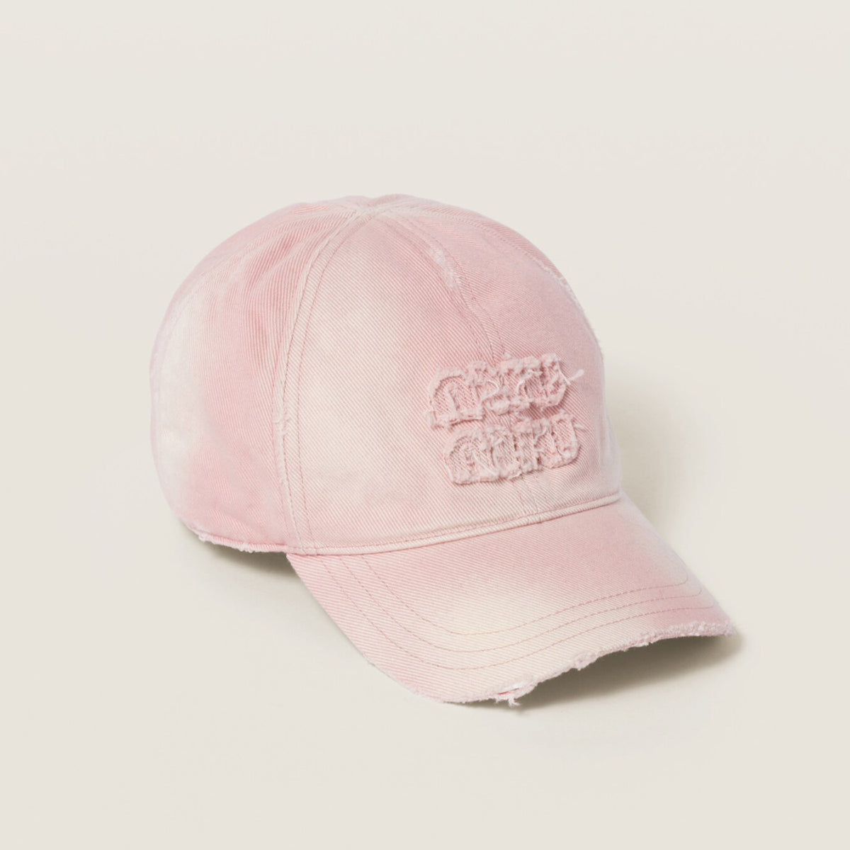 MiuMiu Women's Fan Embroidered Letter Print Denim Baseball Cap Hat #77382