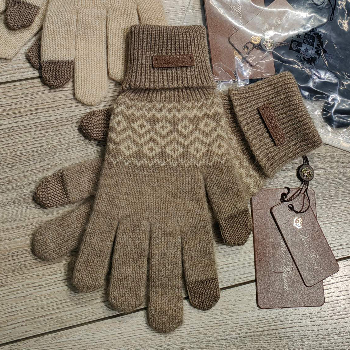Loro Piana Men's and Women's Winter Fashion Casual Fleece Lined Warm Knit Gloves Accessories #78644