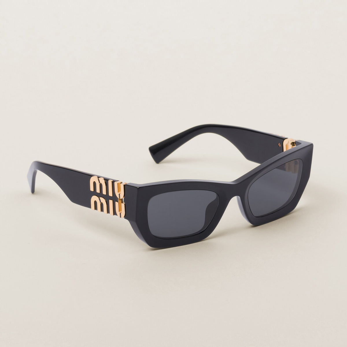 MiuMiu Eyewear Women's Black Legs Gold Logo Plate Frame Butterfly Sunglasses Eyeglasses Glasses #98543