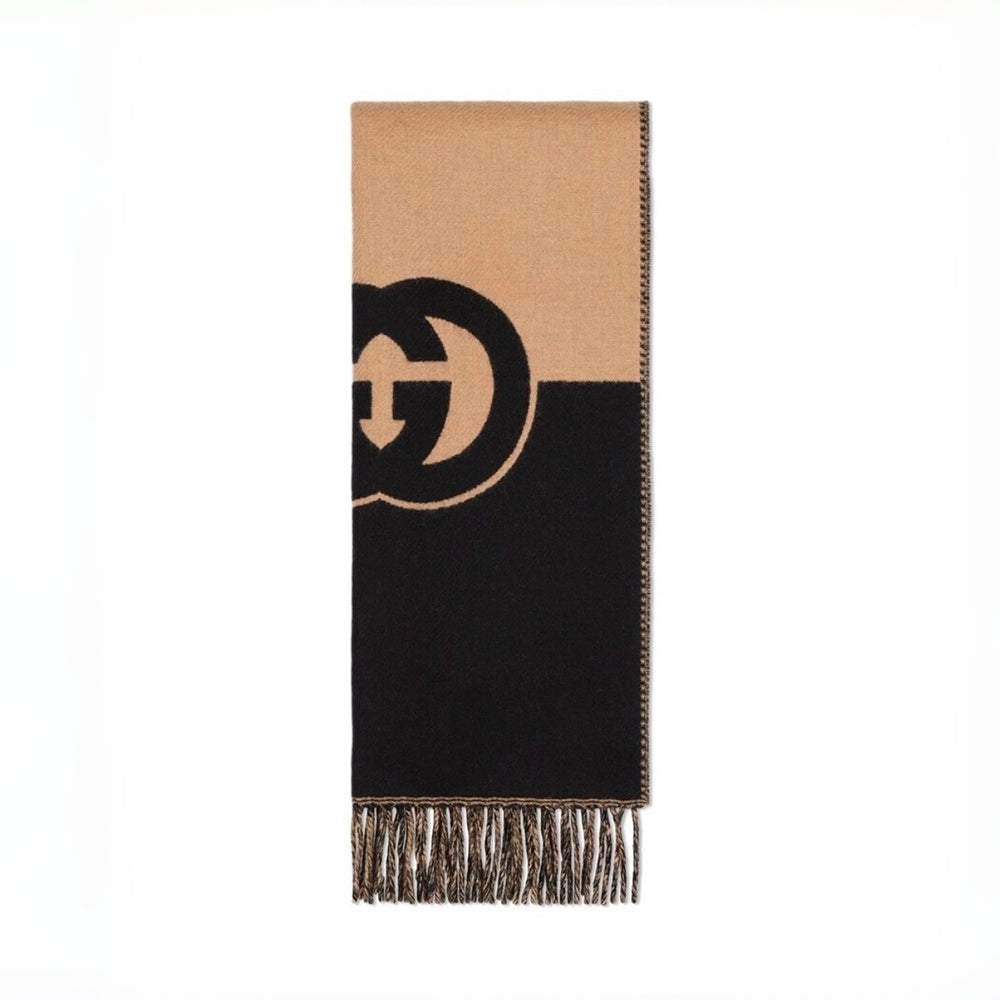Gucci Women's and Women's Interlocking Double G Wool Scarf #196661