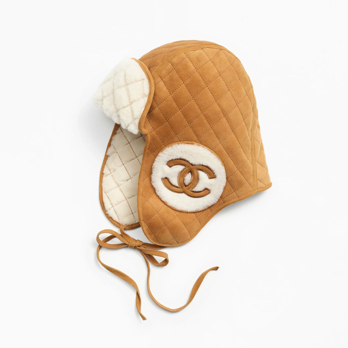 Chanel Men's and Women's Autumn and Winter Solid Color Sheep Leather Padded Cap Ears Hat #74597