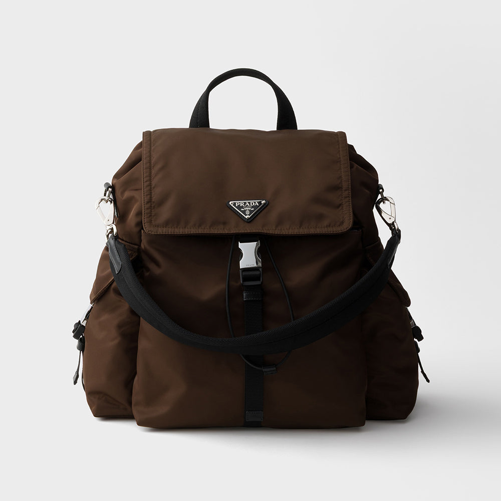 PRADA Aviation Blue Prada Explore Re-nylon And Leather Backpack #378298