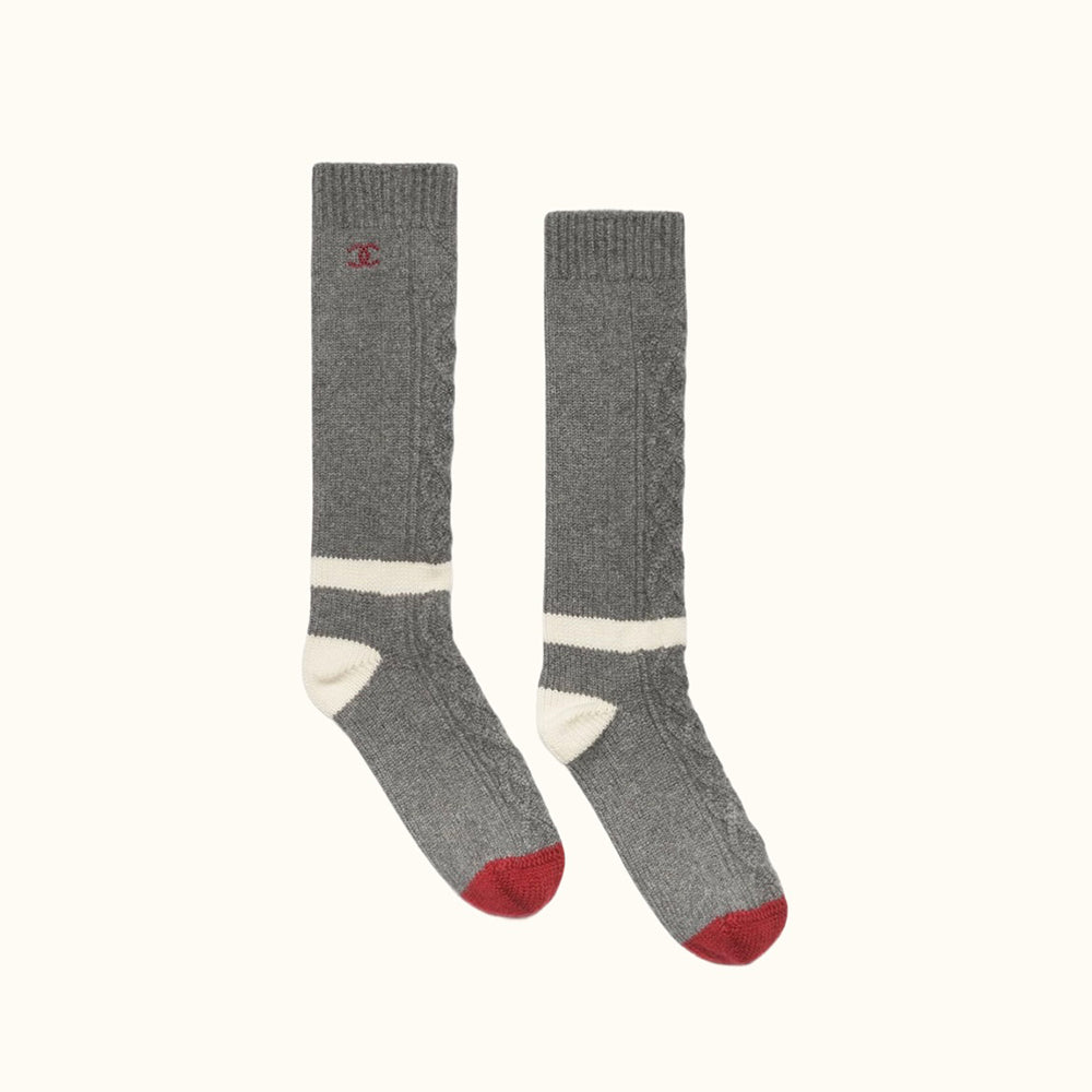 Chanel CC Cashmere Socks Gray#388758