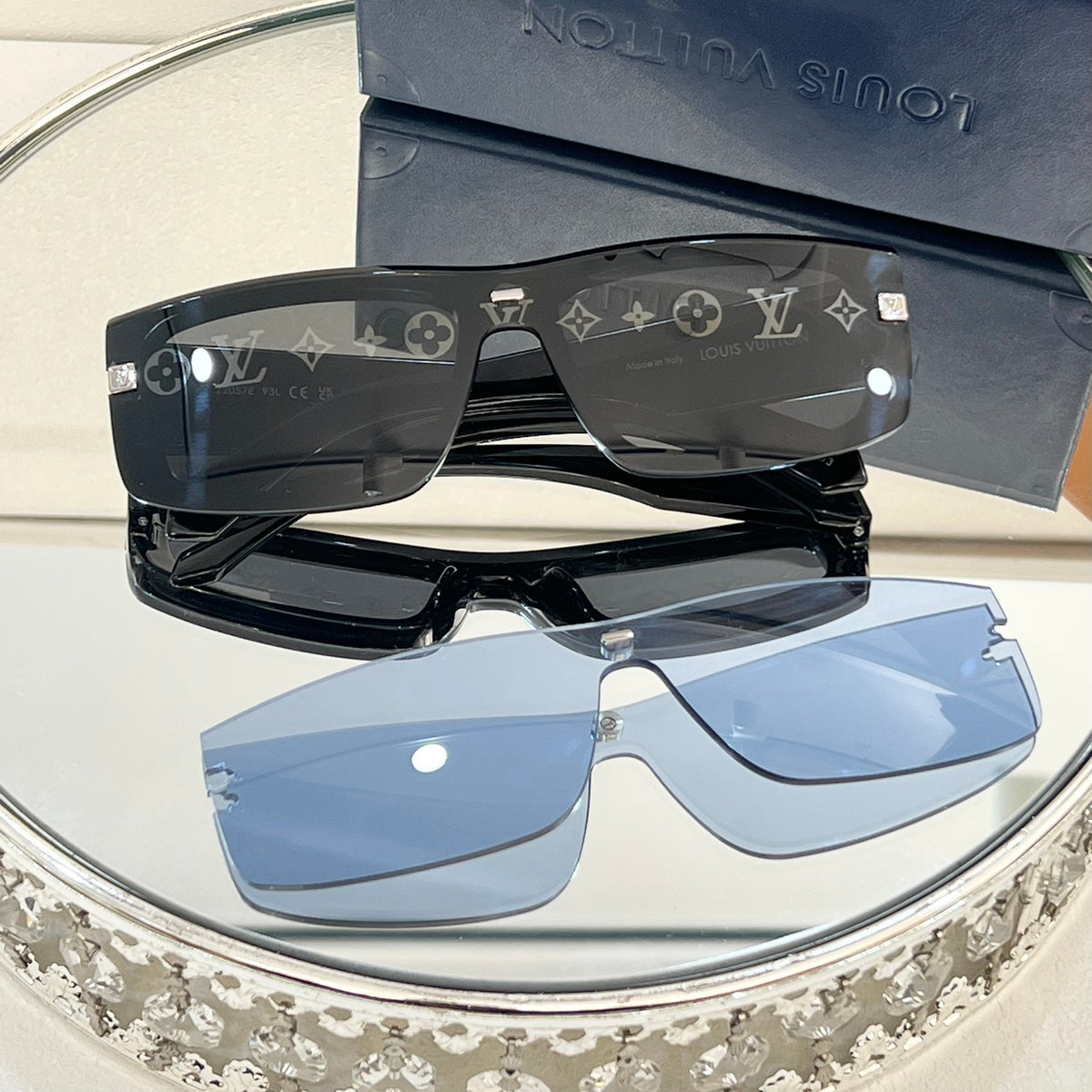 Louis Vuitton Men's Logo Decorative Lens Square Sunglasses with Replaceable Lenses Eyeglasses Glasses #74687