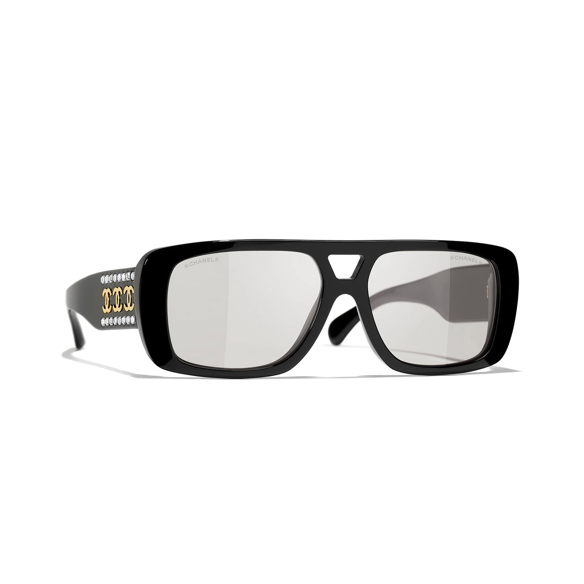 Chanel Women's Solid Color Simple Mirror Legs Logo Design Square Sunglasses Eyeglasses Glasses #75945