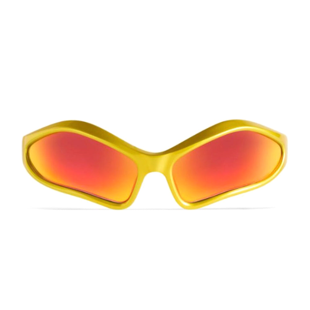 Balenciaga Women's Yellow Letter Logo Bio-Based Injection Molded Nylon Irregular Shape Sunglasses Eyeglasses Glasses #74877